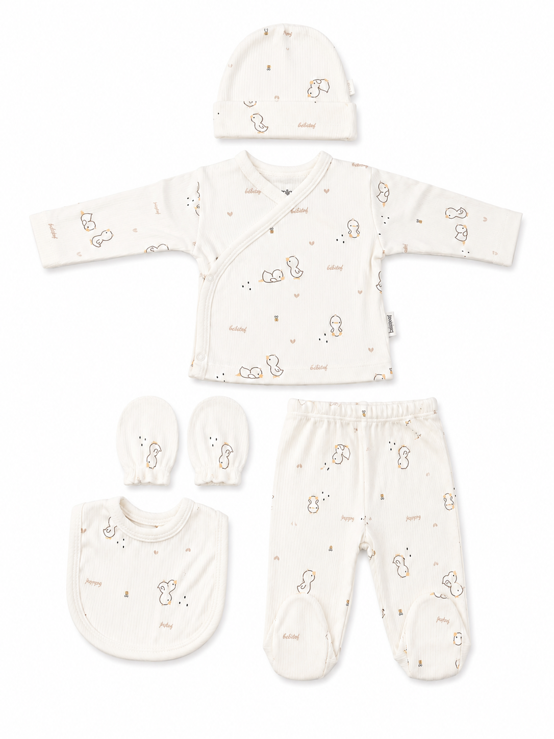 Ensemble naissance 5 pieces en coton 0-3 mois