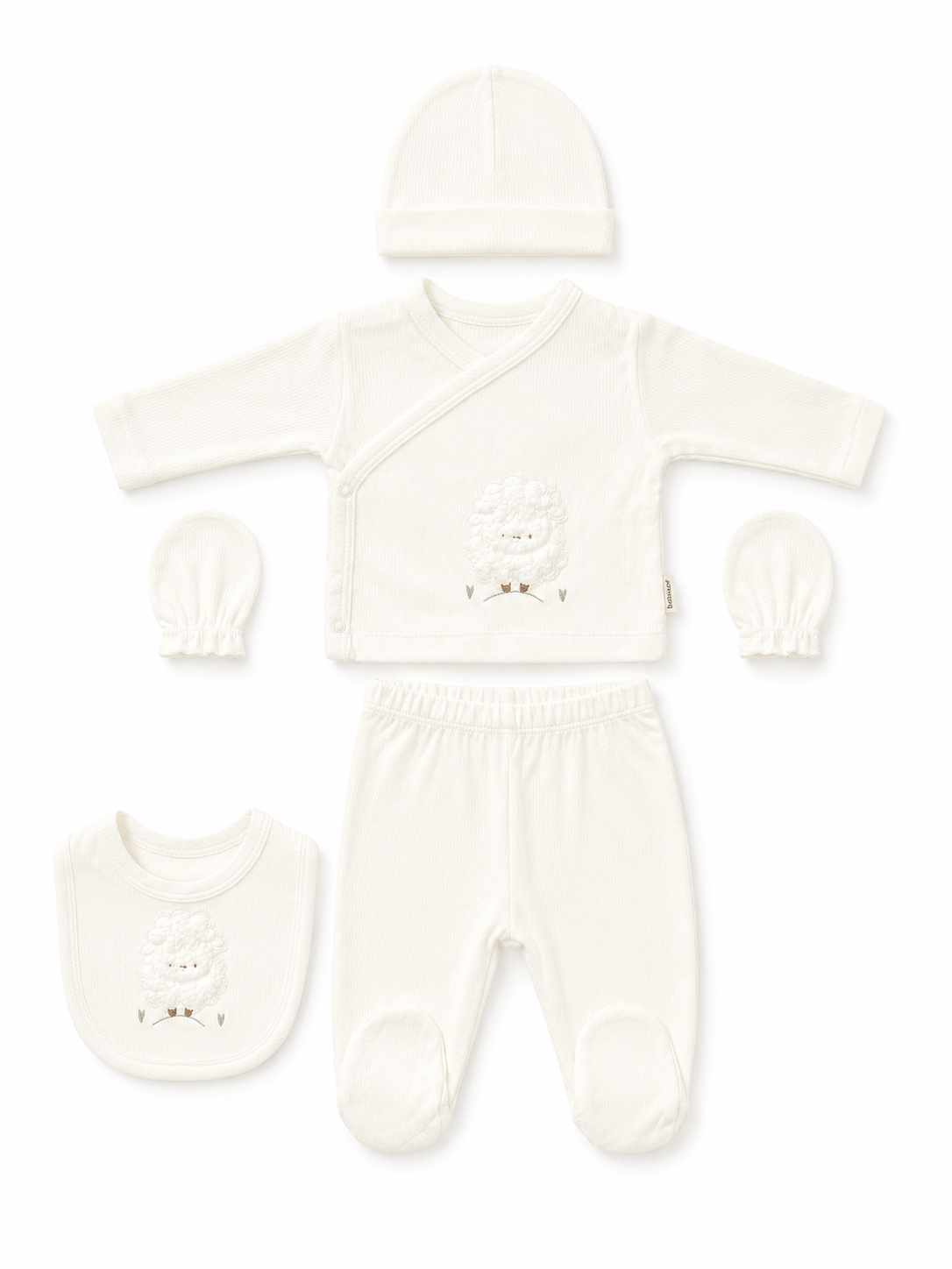 Ensemble naissance 5 pieces en coton 0-3 mois