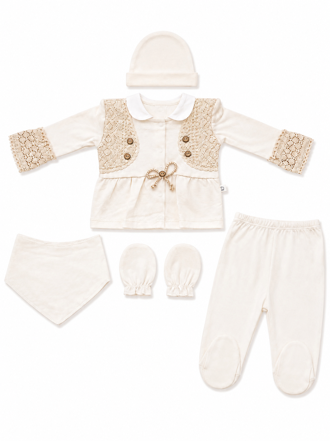 Ensemble naissance 5 pieces en coton 0-3 mois