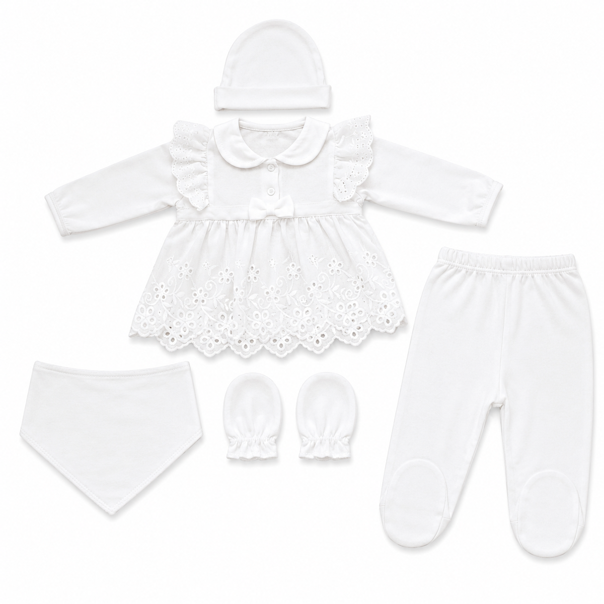 Ensemble naissance 5 pieces en coton 0-3 mois