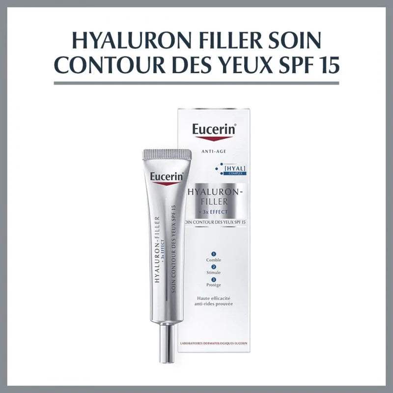 Eucerin HYALURON-FILLER Soin Contour Des Yeux SPF15 15ml - Eucerin - pour bébé Maroc -www.babyboss.ma