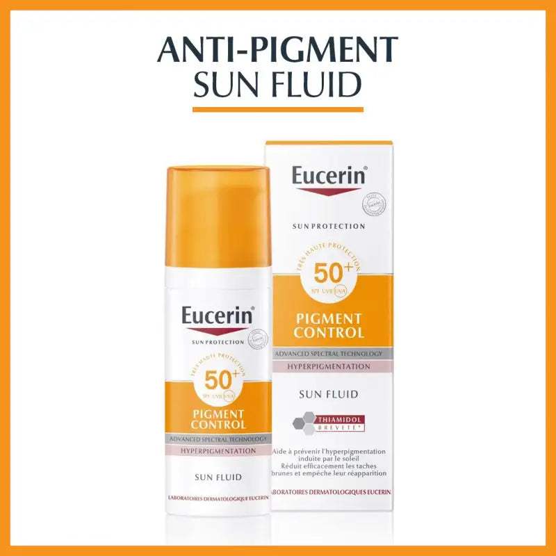 EUCERIN SUN PROTECTION PIGMENT CONTROL Fluid Protection Spf 50+ 50 Ml = 2 ANTI-PIGMENT SÉRUM DUO FORMAT VOYAGE OFFERTS - Eucerin - pour bébé Maroc -www.babyboss.ma