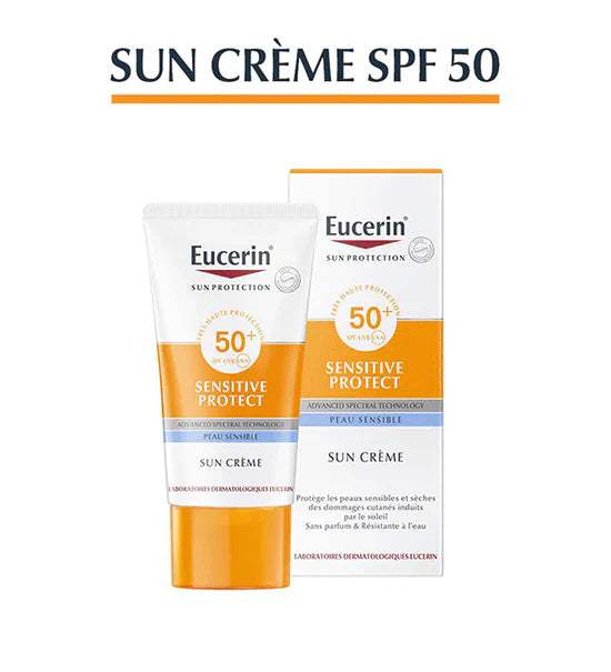 Eucerin Sun PROTECTION SPF50+ Sensitive Protect Crème Solaire 50ml - Eucerin - Protection solaire pour bébé Maroc -www.babyboss.ma