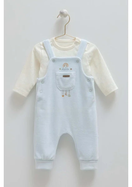 Salopette en velours bleu