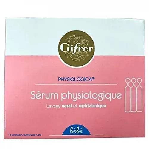 Gifrer Sérum Physiologique Boite de 12 Unidoses de 5ml - Dodie - pour bébé Maroc -www.babyboss.ma