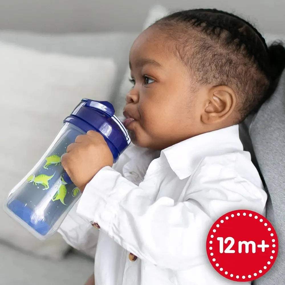 Gobelet Isotherme à Paille 300ml avec Poignées 12M+ - Bleu - Dr. Brown's - Tasses à paille pour bébé Maroc -www.babyboss.ma