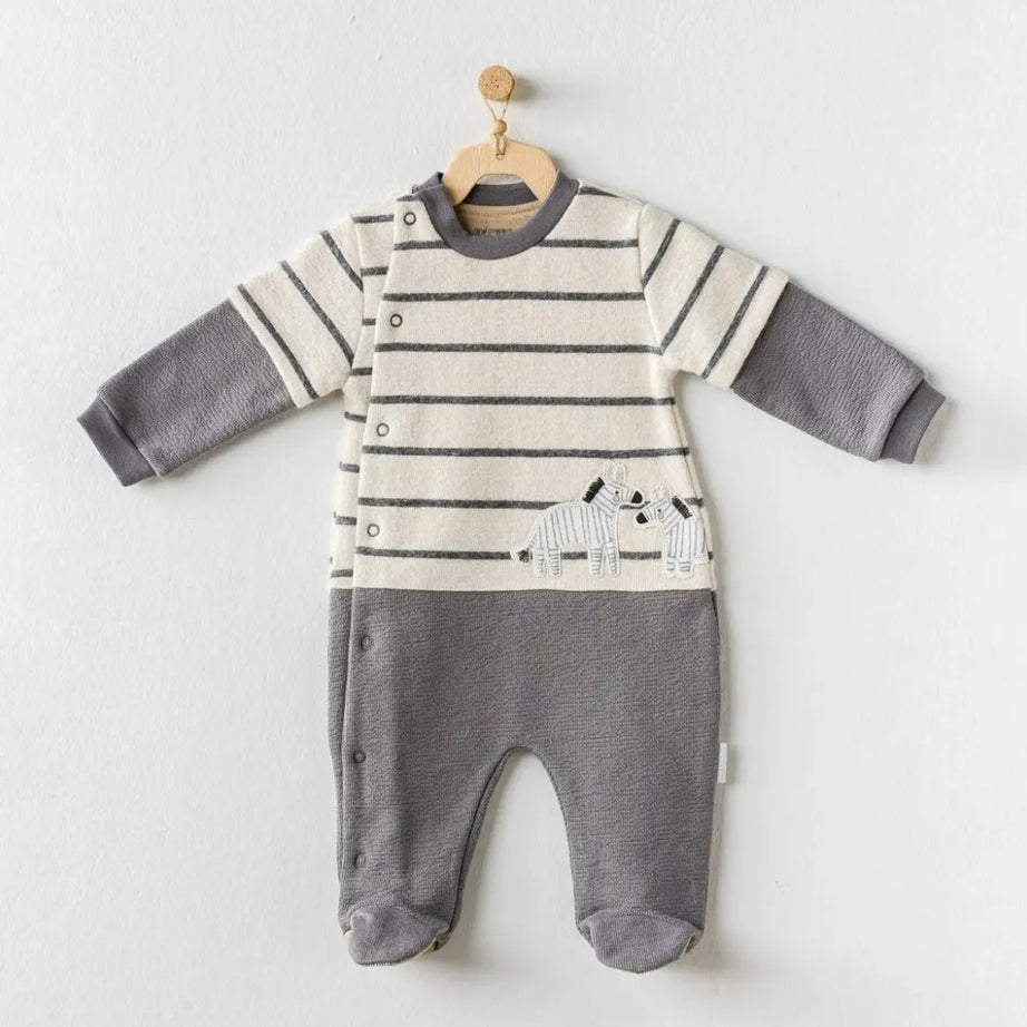 Gris zebra grenouillère 100% cotton andywawa - Andywawa - pour bébé maroc