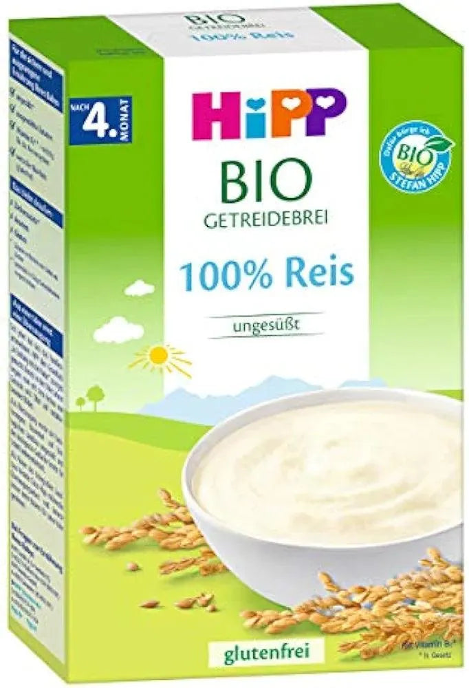 Hipp Bouillie de céréales bio 100% riz, sans gluten, après le 4e mois 200g - Babyboss.ma - Hipp - pour bébé maroc