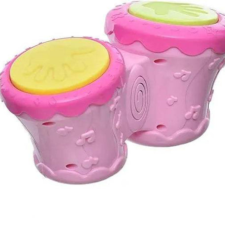⚡HUANGER - Double Tambour musical rose⚡ - flash - pour bébé Maroc -www.babyboss.ma