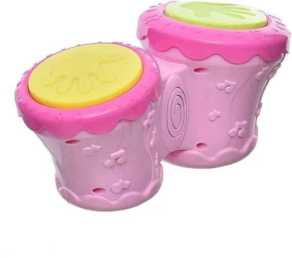 ⚡HUANGER - Double Tambour musical rose⚡ - flash - pour bébé Maroc -www.babyboss.ma