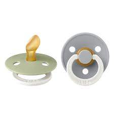 Set of 2 Bibs GLOW Pacifiers - Sage/Cloud