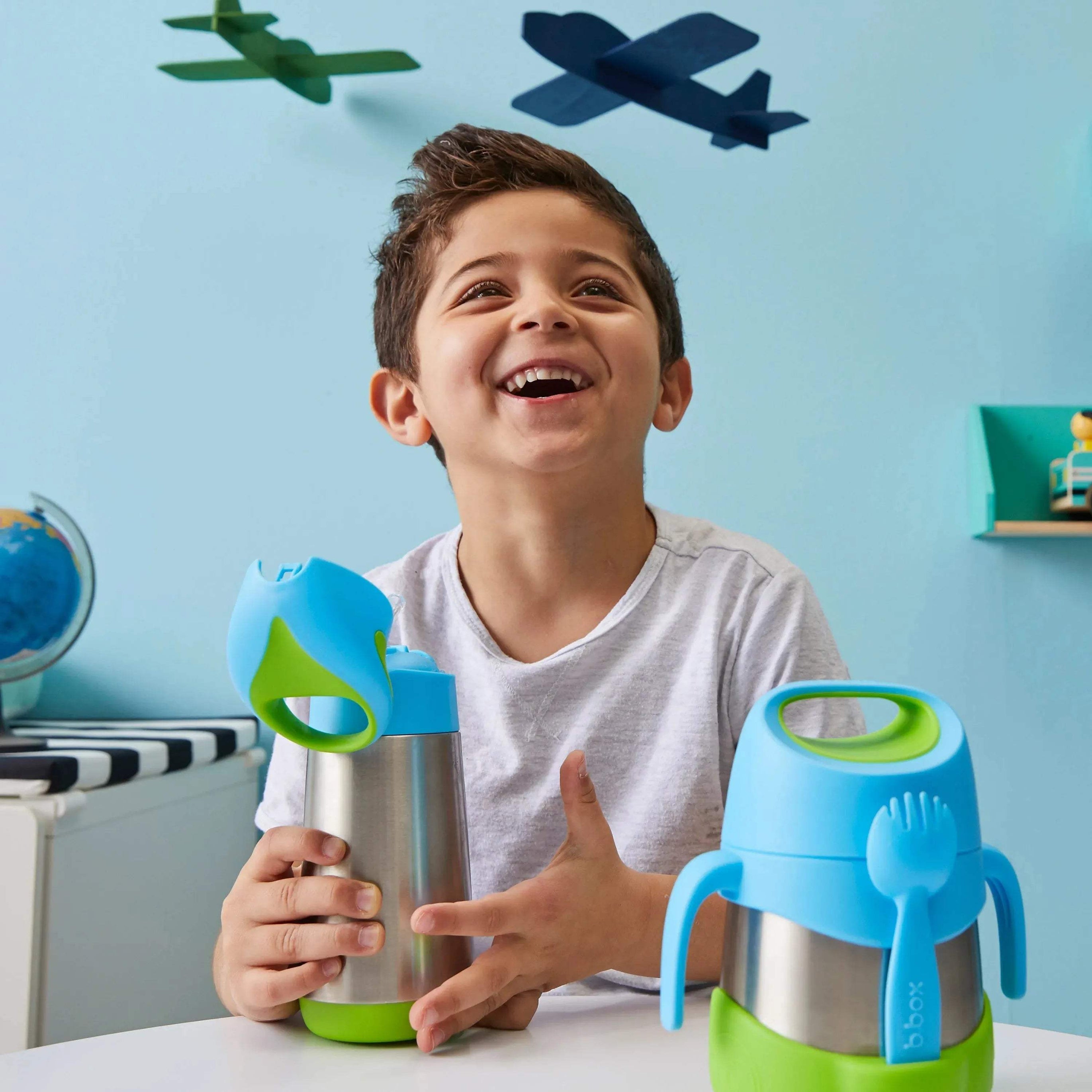 Gourde isotherme à paille B.box 500ml - flamingo fizz - BBOX USA - Insulated water bottles pour bébé Maroc -www.babyboss.ma