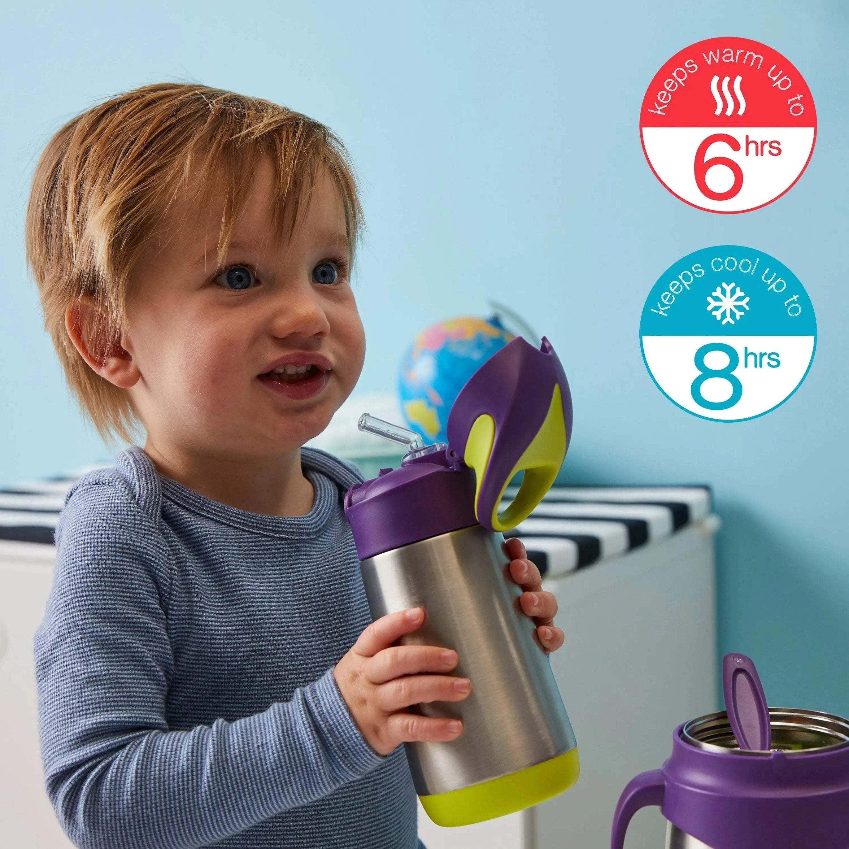 Gourde isotherme à paille B.box 350ml - strawberry shake - BBOX USA - Insulated water bottles pour bébé Maroc -www.babyboss.ma