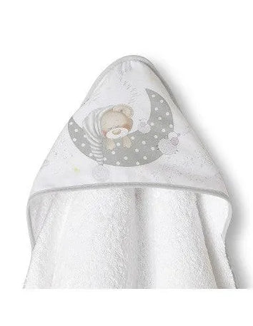 Interbaby cap de bain 100×100 et bavoir en gris - Babyboss.ma - Interbaby - pour bébé maroc