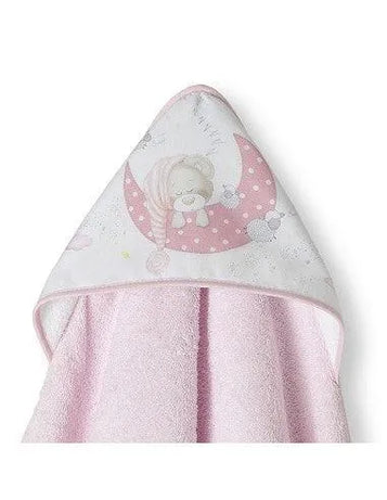 Interbaby cap de bain 100cm×100cm et bavoir en rose - Babyboss.ma - Interbaby - pour bébé maroc