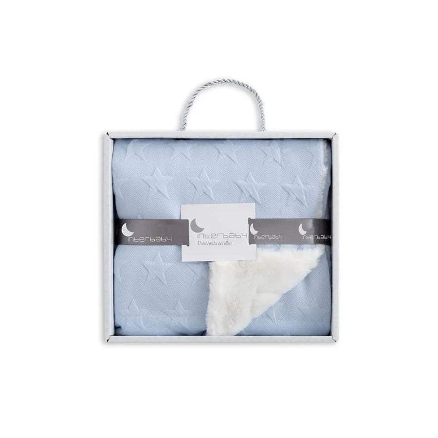 Interbaby Couverture Etoile junior 80 x 110 cm polaire bleu - Interbaby - pour bébé Maroc -www.babyboss.ma