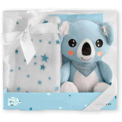 Interbaby Couverture + Peluche Koala Bleu - Babyboss.ma - Interbaby - pour bébé maroc