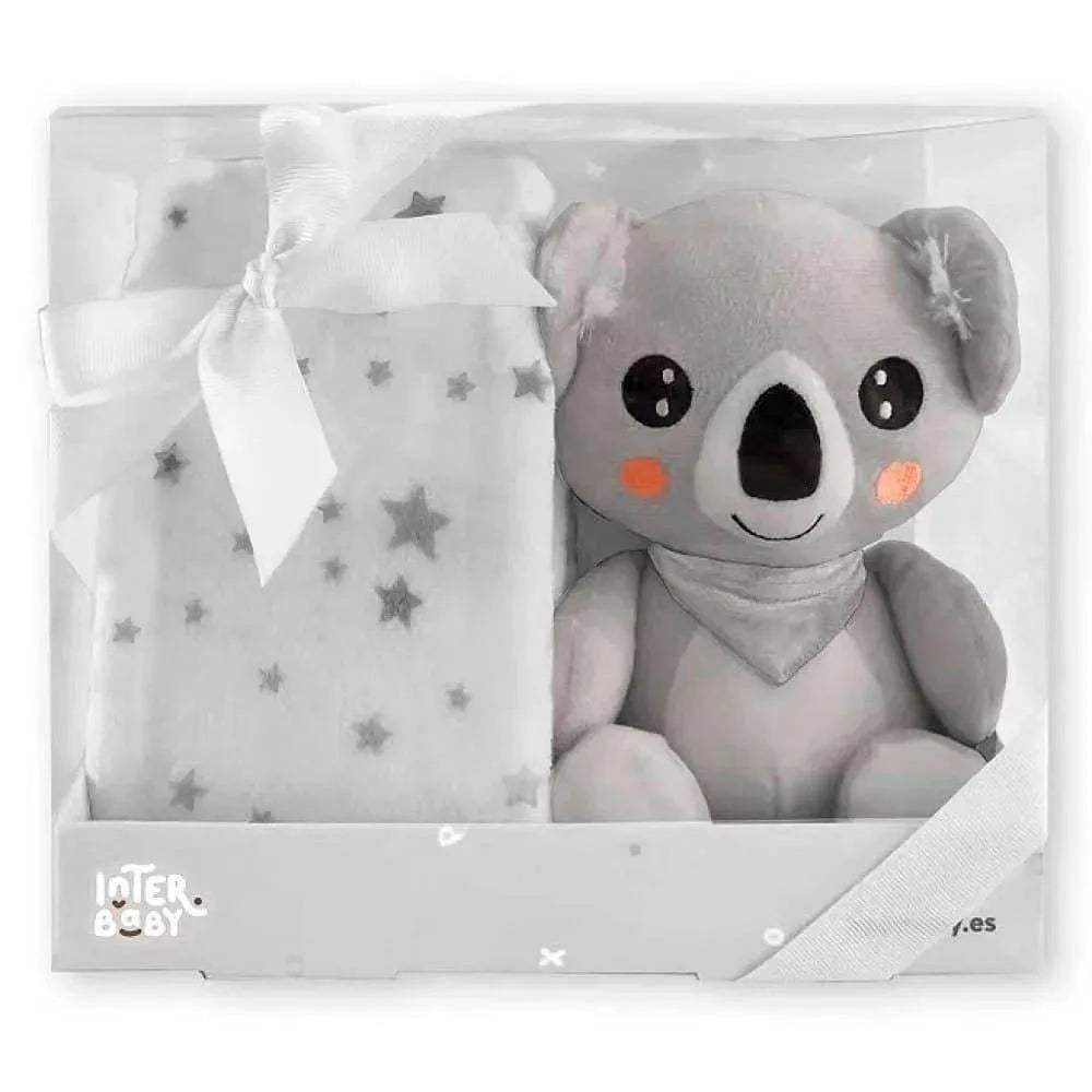 Interbaby Couverture + Peluche Koala Gris - Interbaby - Couvertures pour bébé Maroc -www.babyboss.ma