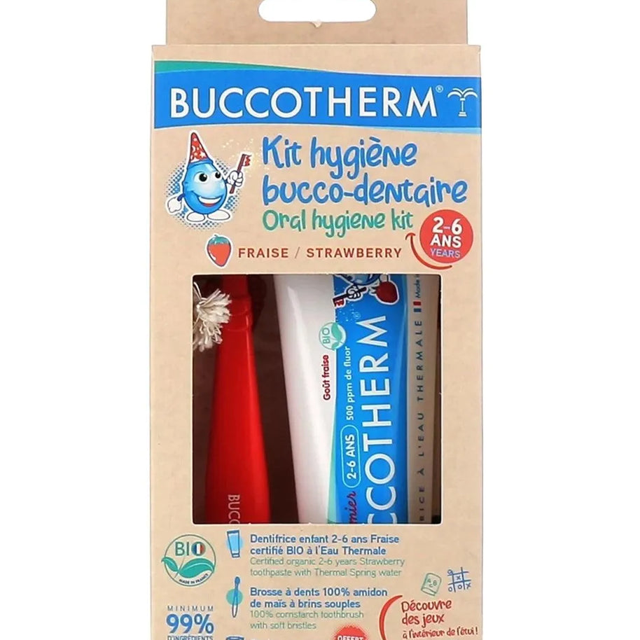 Kit hygiène bucco-dentaire fraise 2-6 ans Buccotherm - Babyboss.ma - Buccotherm - pour bébé maroc