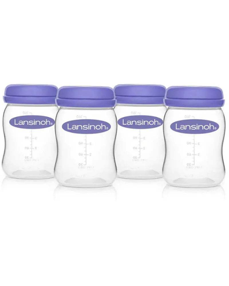 Lansinoh Bouteilles de Conservation 4x160 ml – Lot de 4 Bouteilles de Stockage du Lait Maternel - Lansinoh - Conservation du Lait pour bébé Maroc -www.babyboss.ma