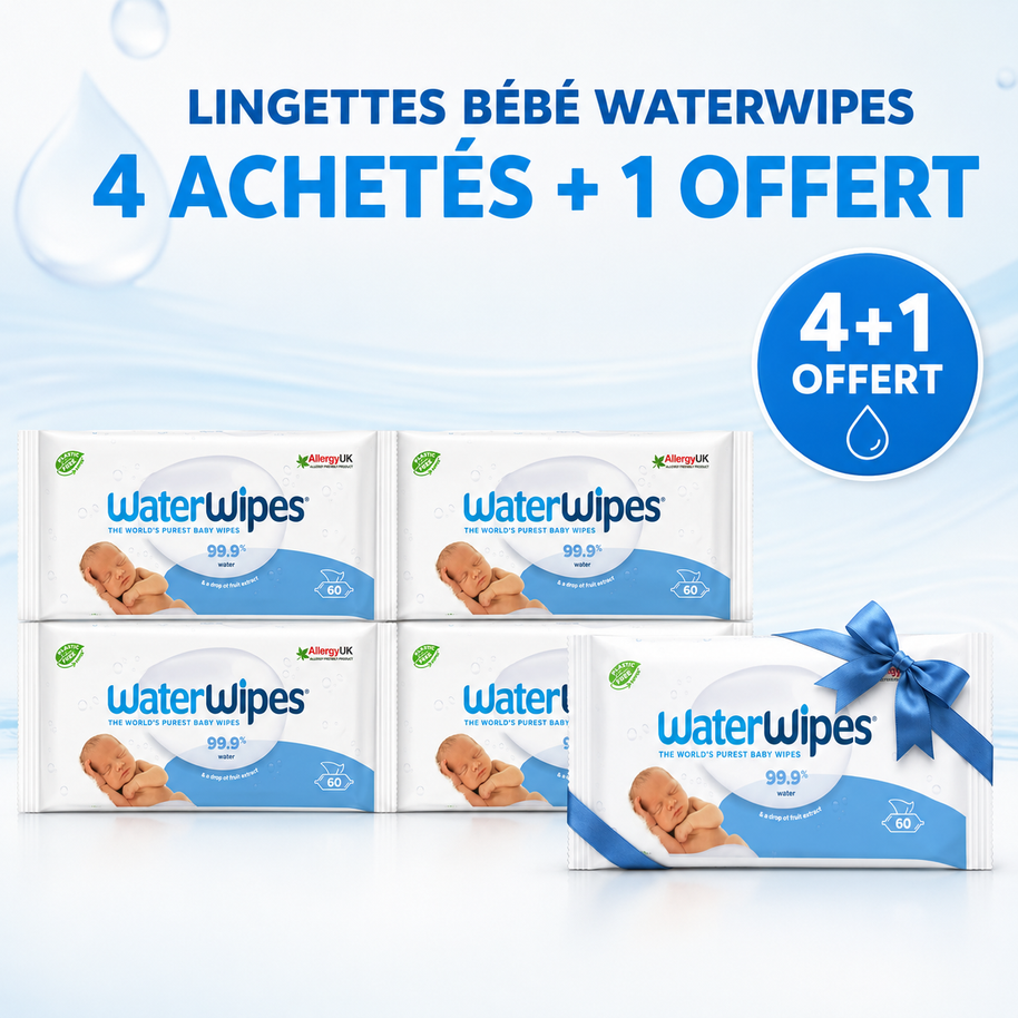 مناديل مبللة للأطفال WaterWipes 4+ 1 مجاناً