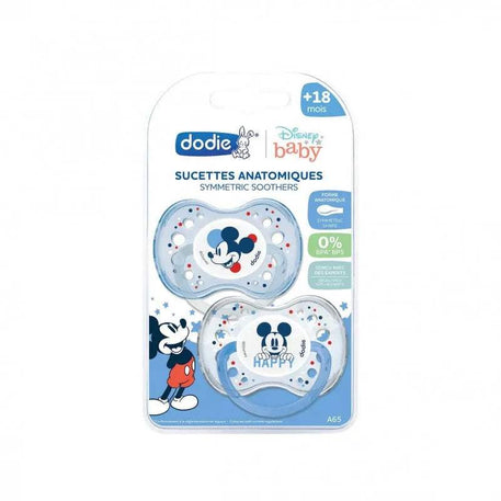 Lot de 2 Sucettes Anatomiques Dodie 18m+- Mickey Mouse - Dodie - Sucettes pour bébé Maroc -www.babyboss.ma