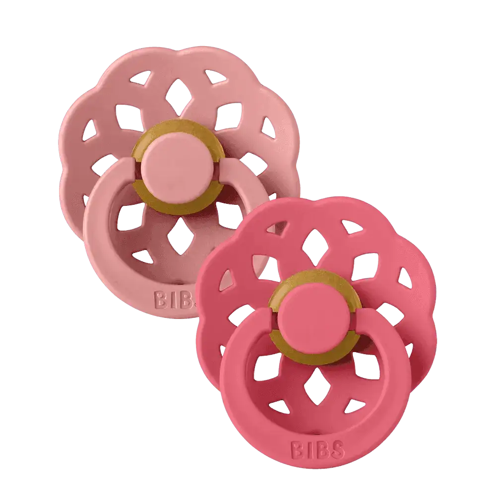 Lot de 2 Sucettes Bibs Boheme - Dusty Pink/Coral – Babyboss.ma