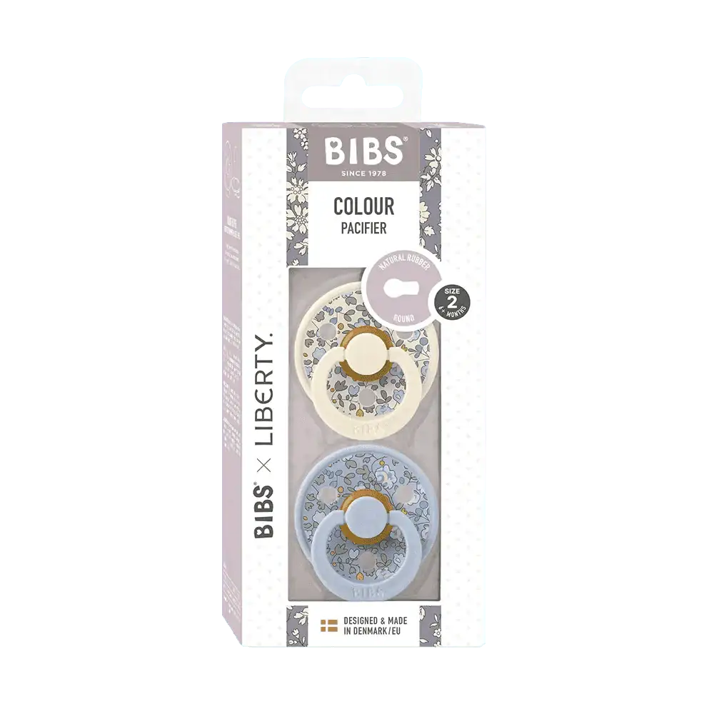 Lot de 2 Sucettes Bibs x LIBERTY - Eloise - Dusty Blue Mix - Bibs - Pacifier pour bébé Maroc -www.babyboss.ma