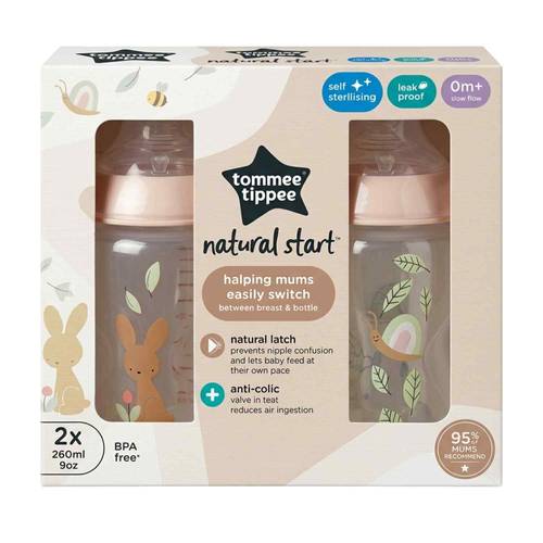 Lot de 2 Biberons Tommee Tippee Closer to Nature 0m+ - 260ml