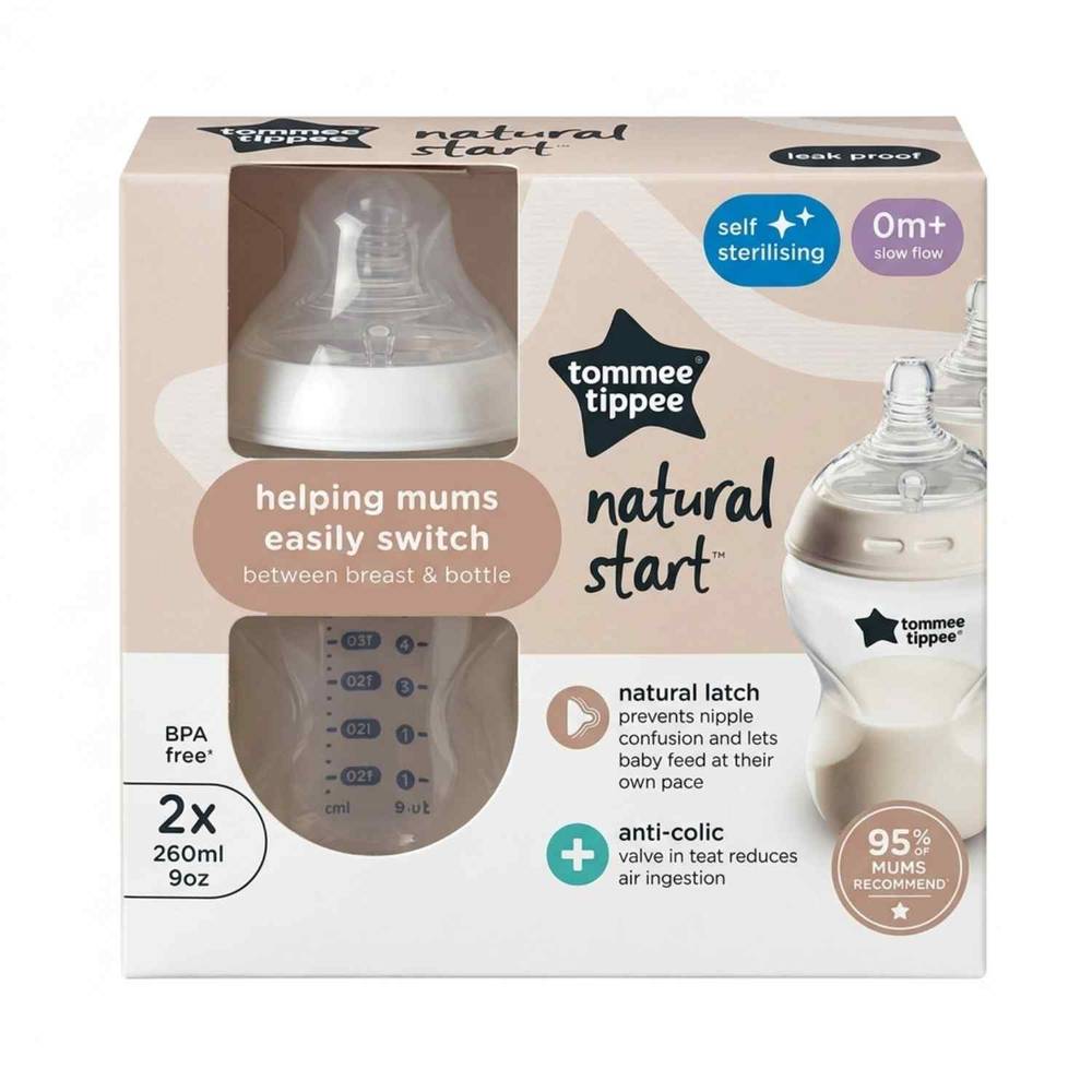 Lot de 2 Biberons Tommee Tippee Closer to Nature 0m+ - 260ml