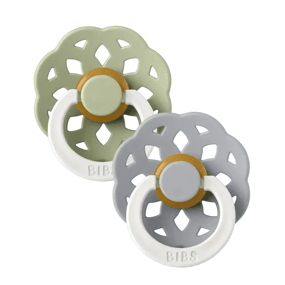 Lot de 2 Sucettes Bibs Boheme GLOW - Sage/Cloud - Bibs - Sucettes - Babyboss.ma