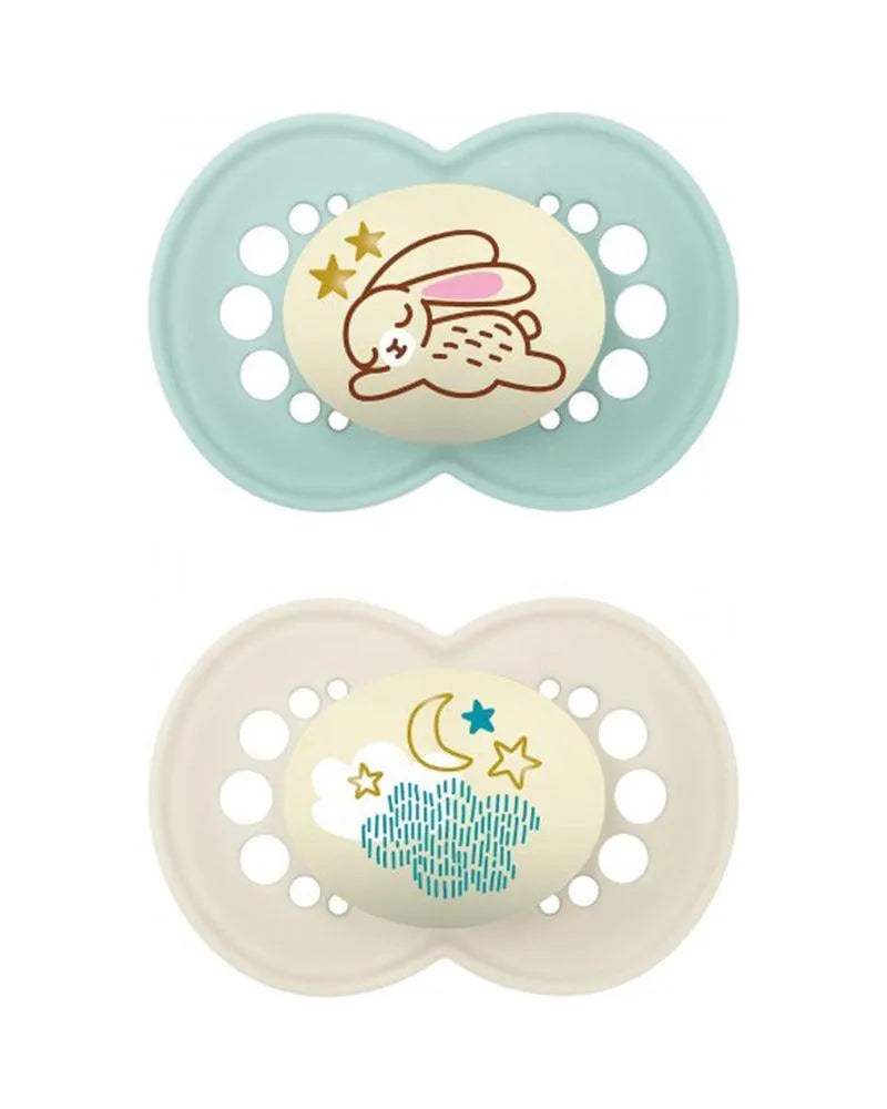 lot-de-2-sucettes-mam-original-nuit-6m-vert-haut-and-blanc-babyboss-ma-mam-pour-bebe-maroc - Babyboss.ma -bebe-maroc