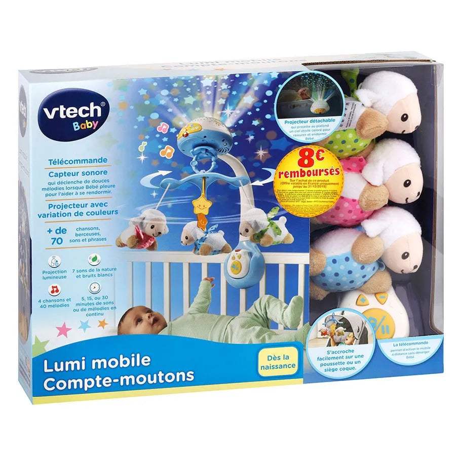 Lumi mobile Compte-moutons bleu - mobile pour bébé - Vtech - pour bébé Maroc -www.babyboss.ma