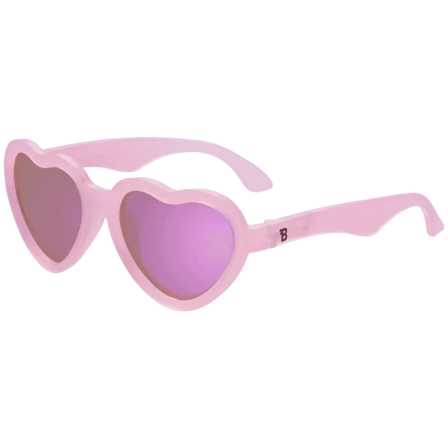 Lunettes de Soleil Babiators - Frosted Pink Heart | Purple Polarized Mirrored Lenses - Babiators Sunglasses - Sunglasses - Babyboss.ma