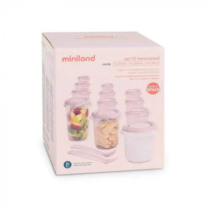 Miniland Set 12 pots de conservation candy - Miniland - pour bébé Maroc -www.babyboss.ma