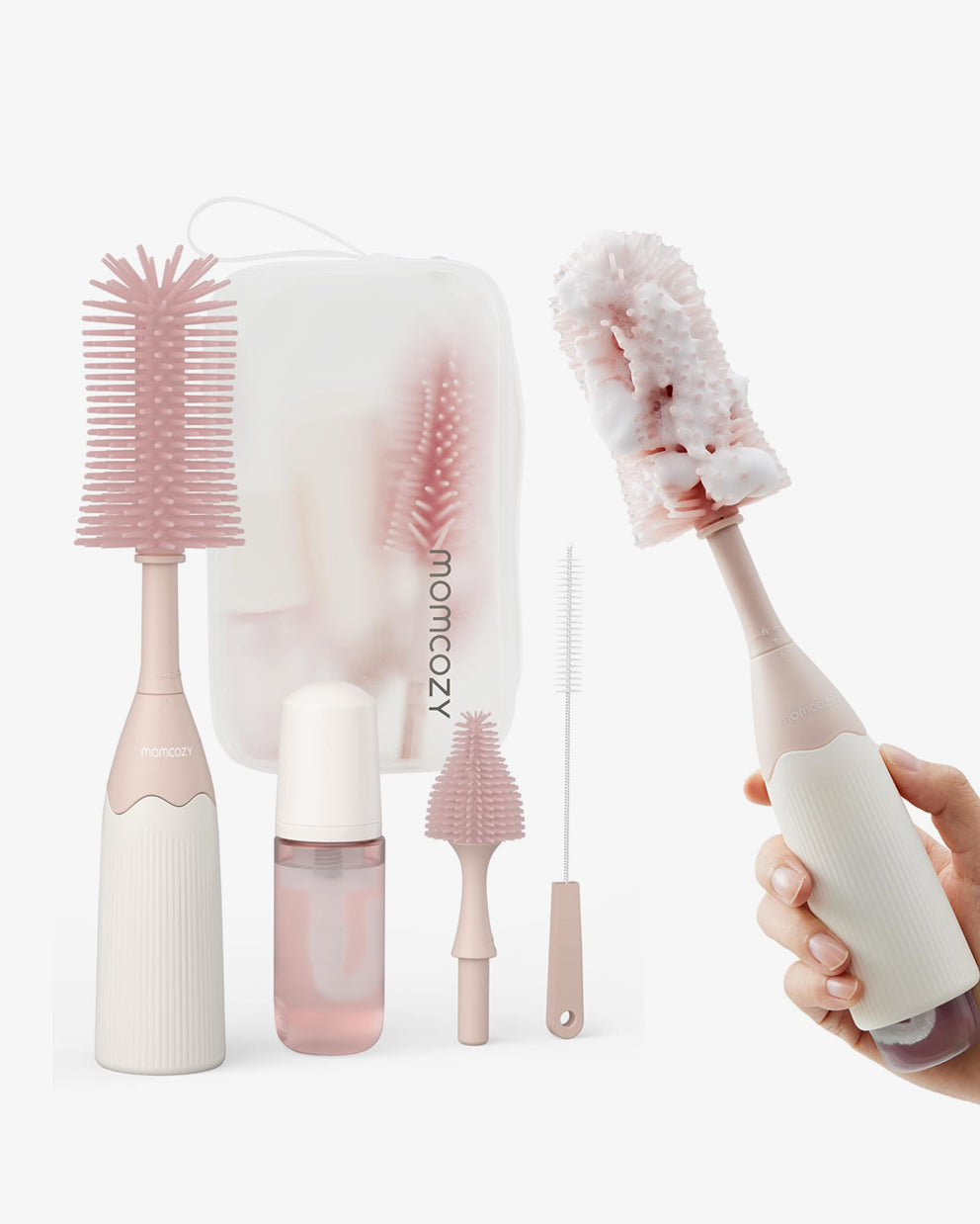 Kit de brosse à biberon Momcozy Innovative Push-Press Design