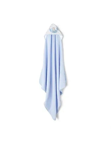 Nterbaby serviette 100cm×100cm avec bavoir bleu - Babyboss.ma - Interbaby - pour bébé maroc