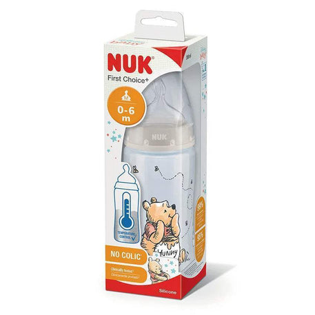 Nuk Biberon First Choice+ 300ml 0-6 mois - Winnie l’Ourson gris - NUK - Biberon pour bébé Maroc -www.babyboss.ma
