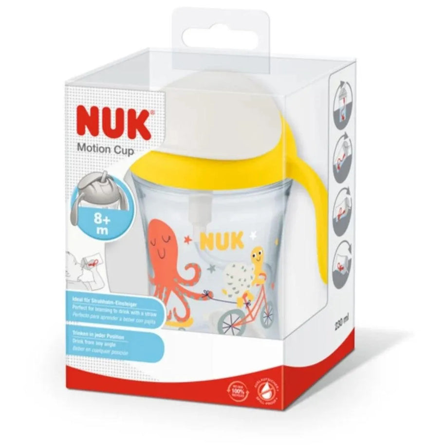 NUK Motion Cup 230ml avec paille souple jaune - Babyboss.ma - NUK - pour bébé maroc