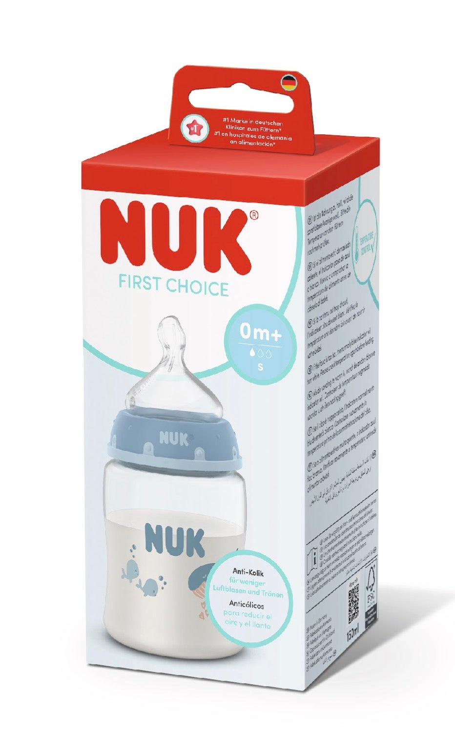 Biberón NUK First Choice+ 0-6m 150ml - Azul