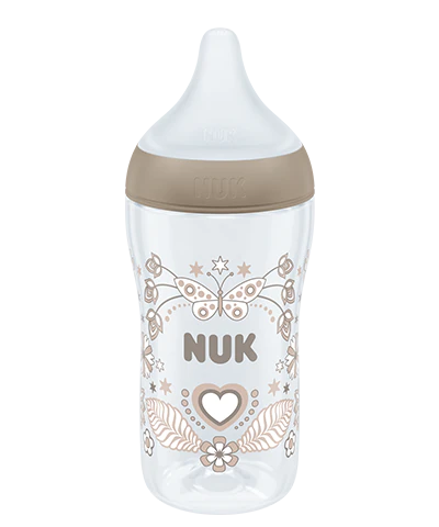 Biberon NUK Perfect Match avec tétine en silicone souple - Beige