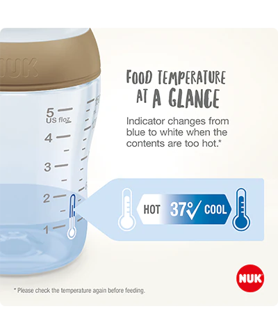 Biberon NUK Perfect Match avec tétine en silicone souple 150 ml - Blanc