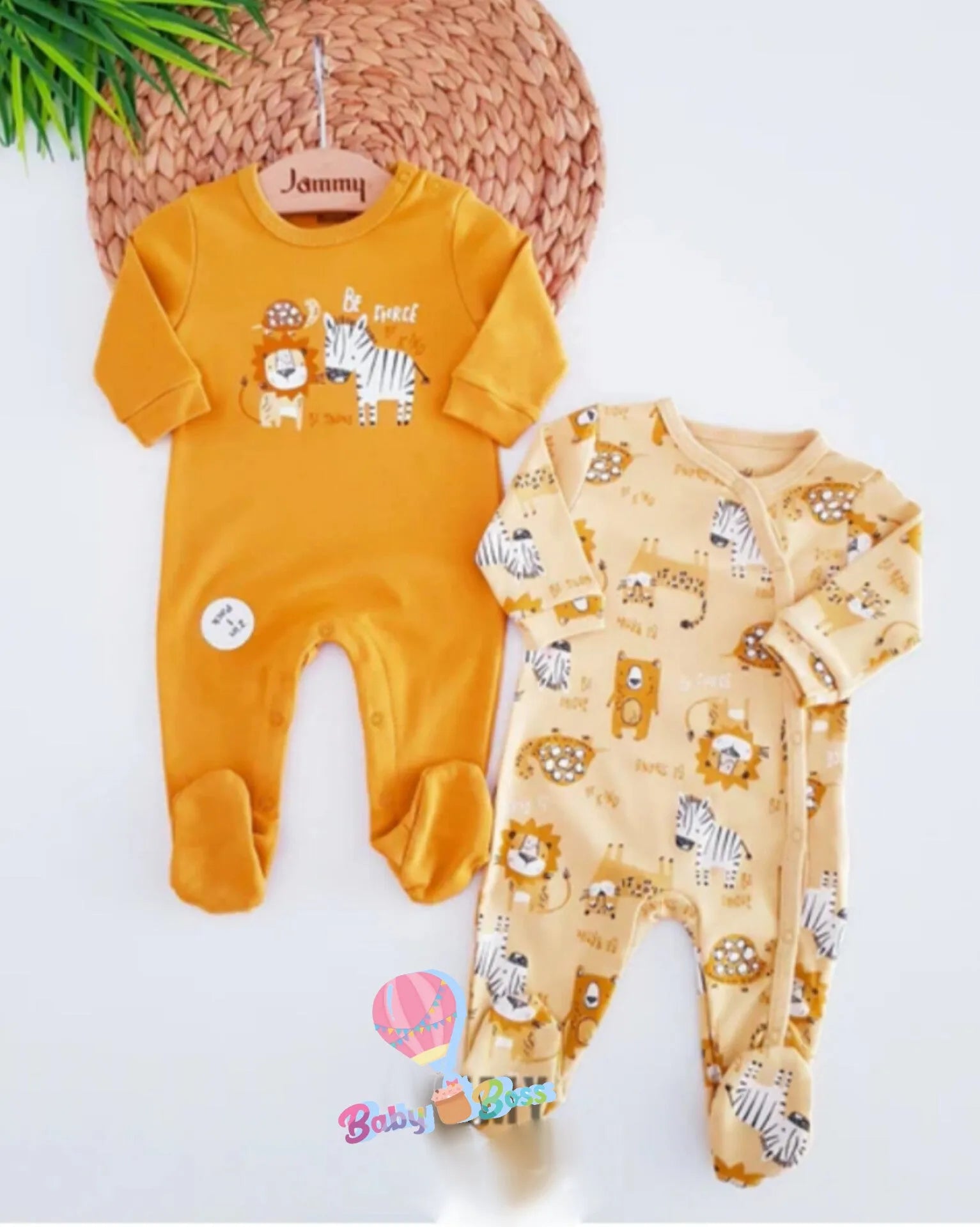 Pack de 2 Grenouillères Miniworld 100% Coton - Babyboss.ma - pour bébé maroc