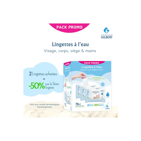 PACk GILBERT X3 LINGETTE A L'EAU - Gilbert - pour bébé maroc