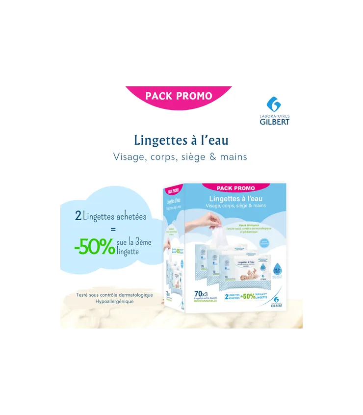 PACk GILBERT X3 LINGETTE A L'EAU - Gilbert - pour bébé maroc