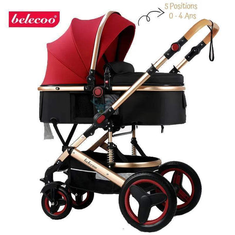Pack poussette de Luxe 3 en 1 grenat – Belecoo - BELECOO - Poussettes pour bébés pour bébé Maroc -www.babyboss.ma