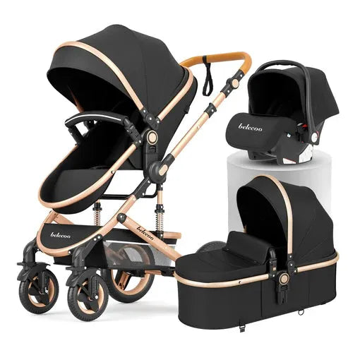 Pack poussette de Luxe 3 en 1 Noir – Belecoo - Babyboss.ma - BELECOO - pour bébé maroc