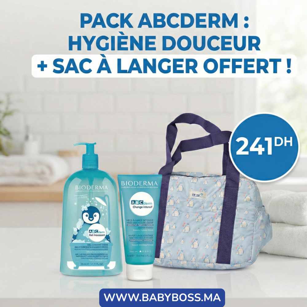 PACK ABCDerm Gel Moussant Nettoyant Doux 1L + Change Intensif - 75g