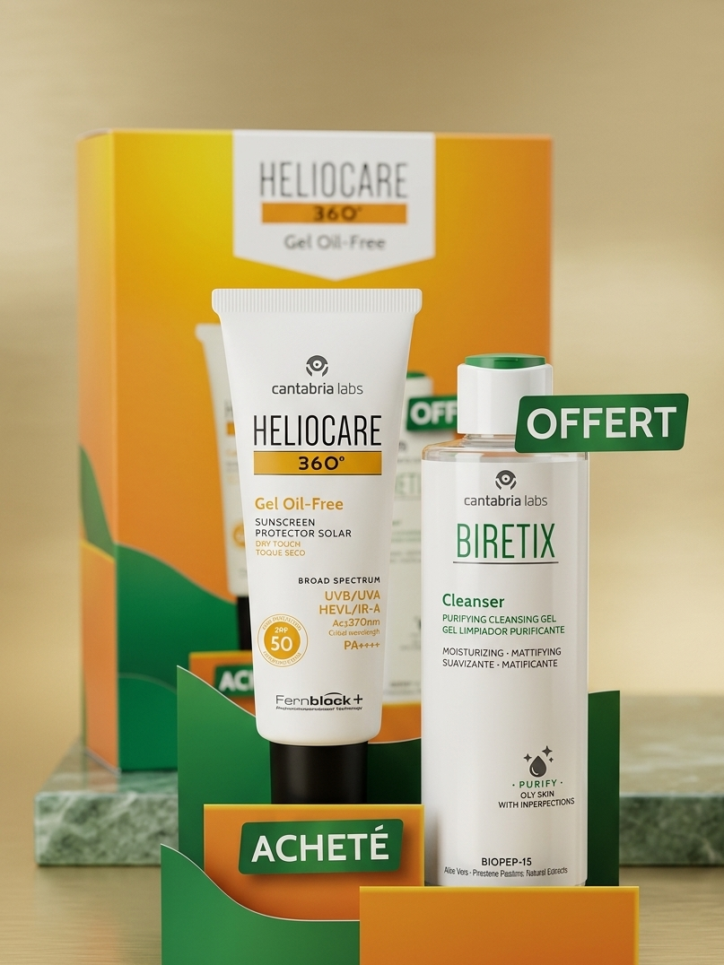 Pack Heliocare 360° Gel Oil-Free SPF 50 + Biretix Cleanser 200 ml