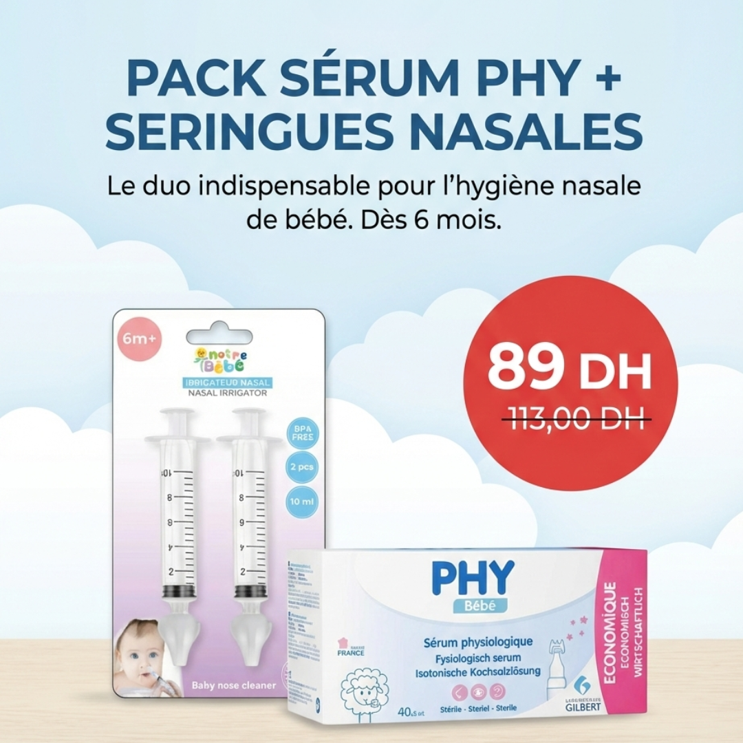 Pack Sérum Phy + Seringue Nasale - Gilbert - - Babyboss.ma